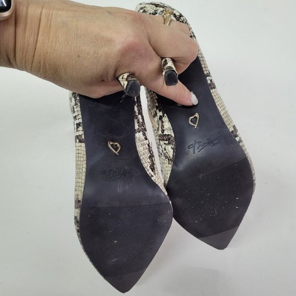 Thalia Sodi Shoe Womens Size US 7.5 Rylie Pump Bootie Snakeskin Stiletto Heel - Picture 5 of 14